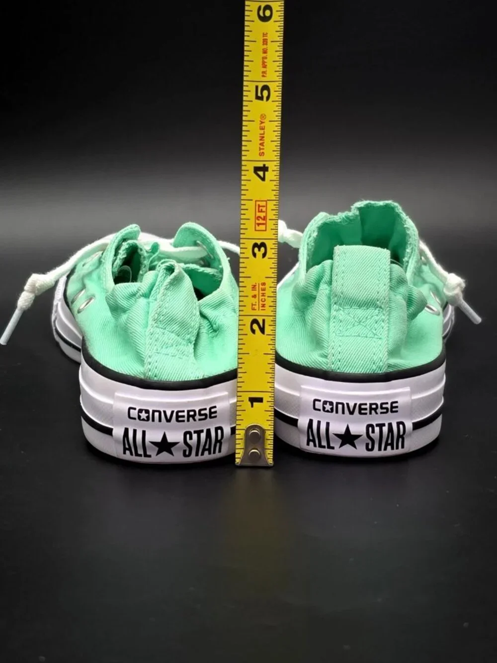 Converse Shoreline Elastic Back Canvas Mint Green Slip-On Sneakers Women's SZ 5 - Picture 5 of 12